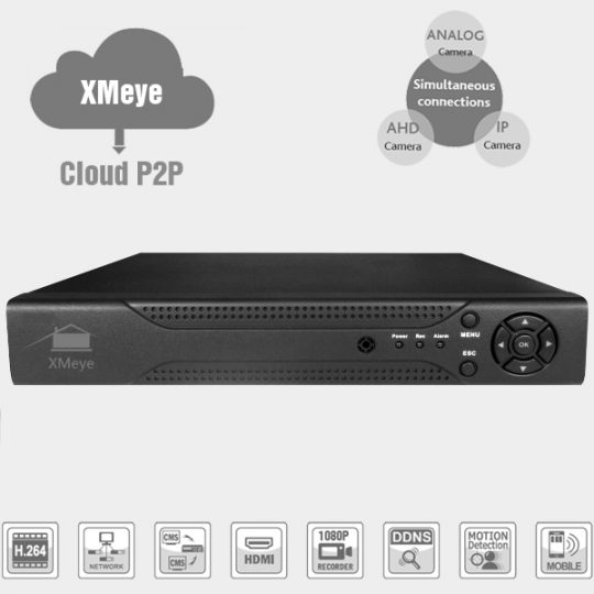 Đầu ghi hình XVR 5in1 XMeye XM1004 full HD